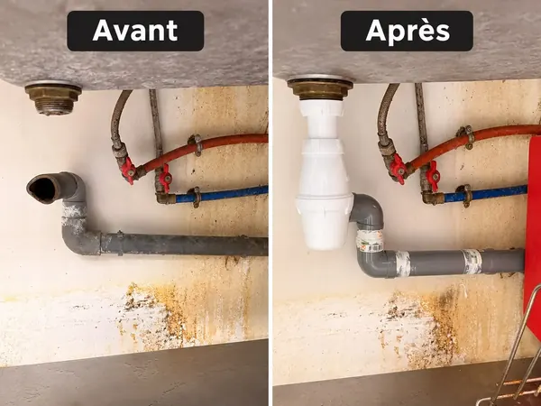 Reprise d'une évacuation sous évier